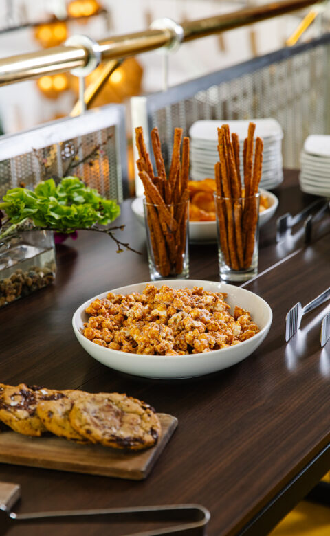 Meeting break food on the Mezzanine balcony