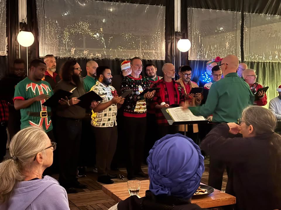 a choir singinging christmas carols
